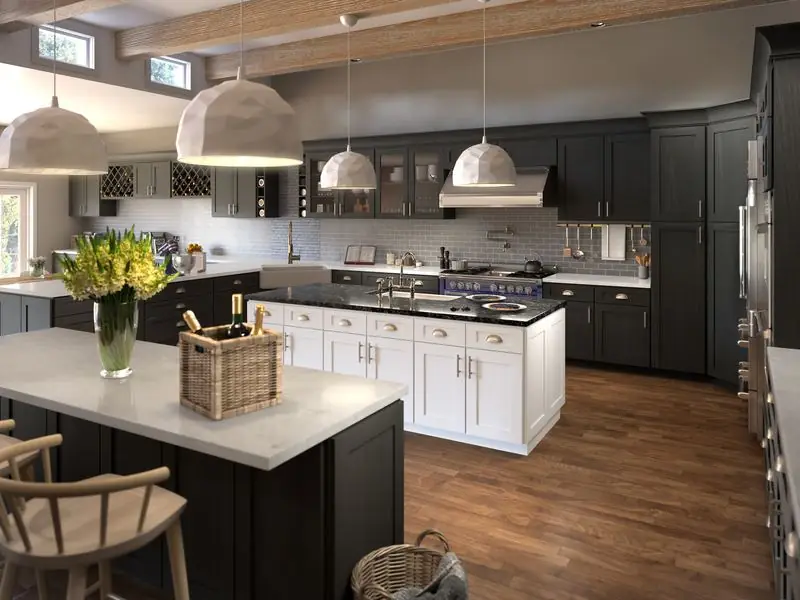 A customer kitchen finished in Graystone Shaker cabinets
