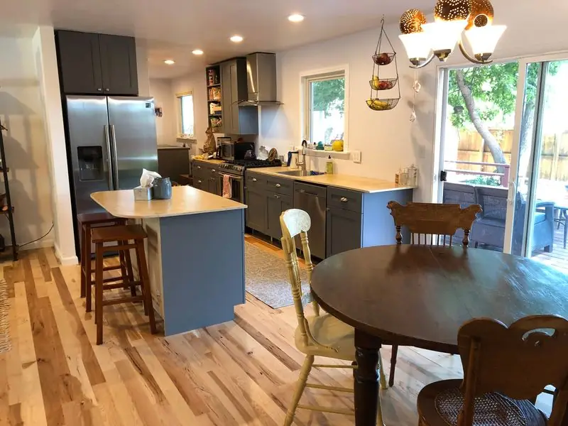A customer kitchen finished in Storm Gray cabinets